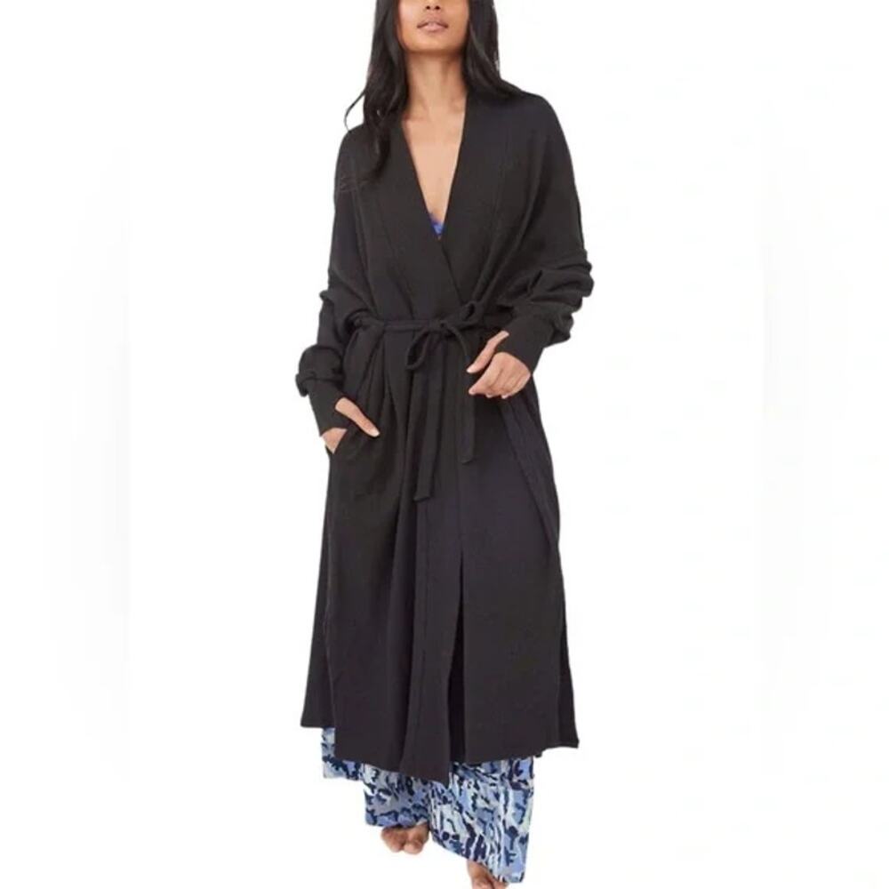 NWT Free People Intimately Under The Stars Relaxed Bathrobe Charcoal Womens M